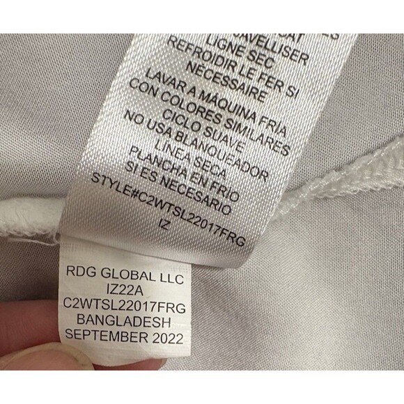 Casa Cabana Long Roll Tab Sleeves Women's 1X White Button Down 100% Rayon - Picture 7 of 16